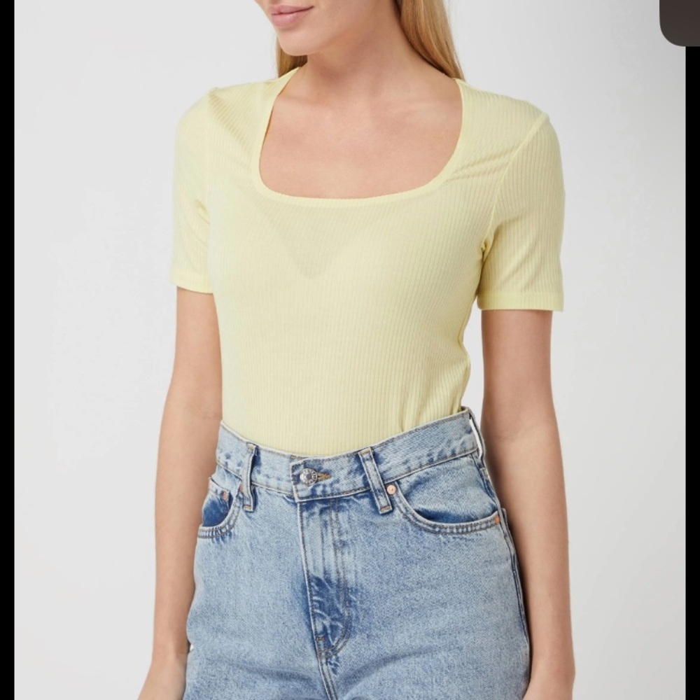 Scotch & Soda Yellow Fitted Short Sleeve Tee